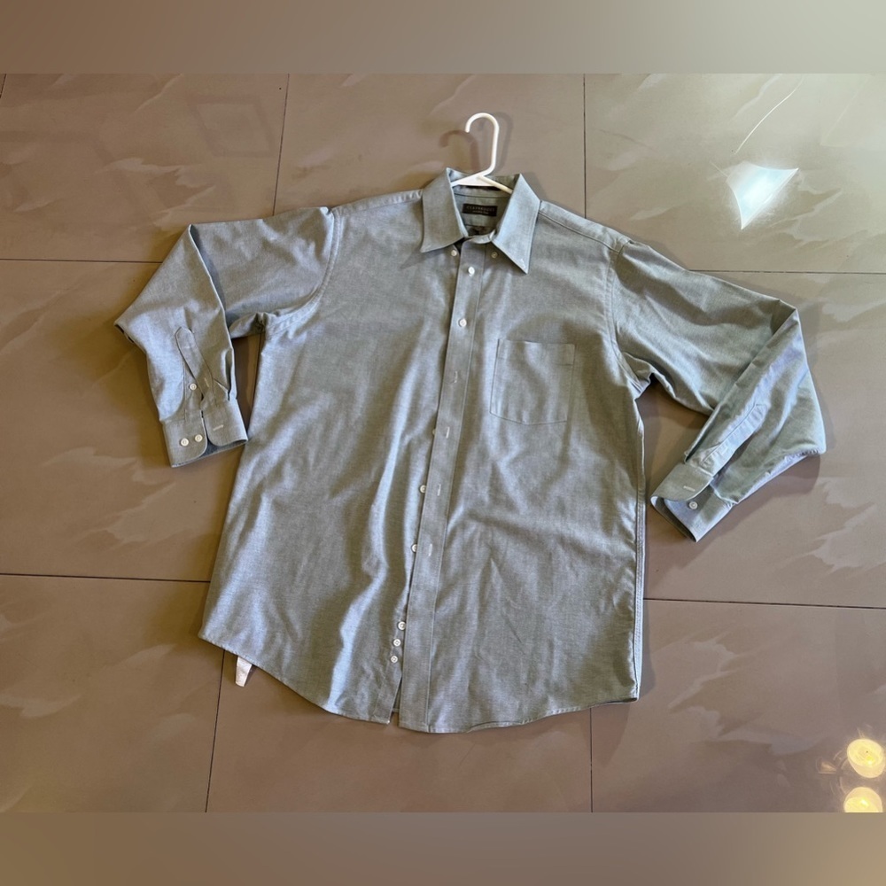 Claybrooke Wrinkle Free Dress Shirt Clay Brooke shirt long sleeve size 16 34/35 - Picture 13 of 14